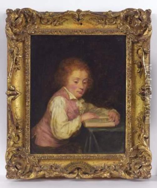 Un Enfant Lisant Un
Livre Oil Painting - Jean Benard