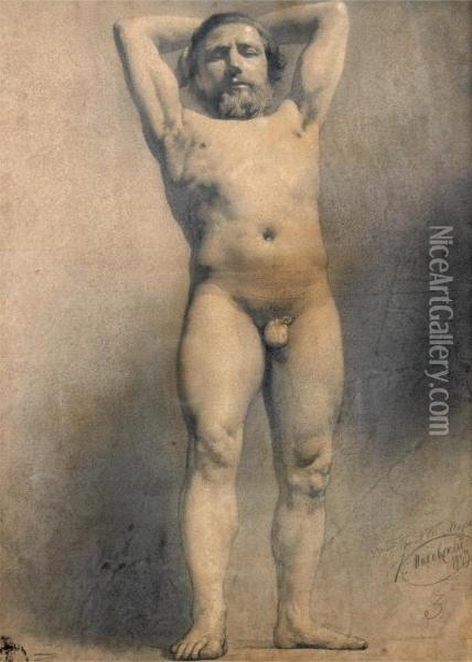 Male Nude Oil Painting - Konstantin Egorovich Egorovich Makovsky