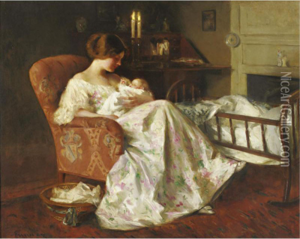 Mother And Child Oil Painting - Francis Day