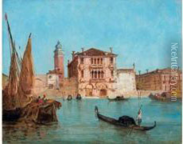 Le Palais Malipieri, Venise Oil Painting - Giulio Rossi