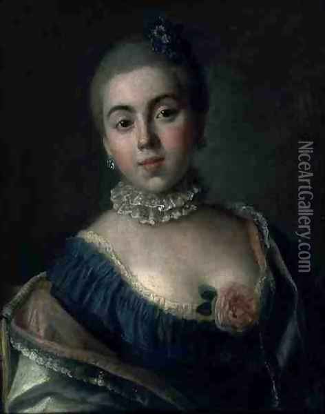 Portrait of Princess Ekaterina Golitsyna, 1759 Oil Painting - Pietro Antonio Rotari