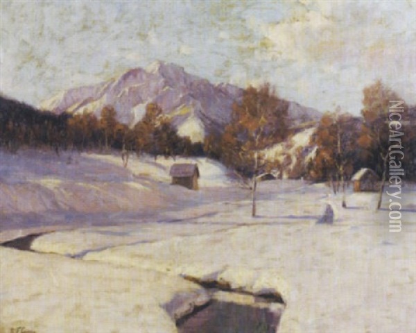 Winter Landscape Oil Painting - Robert Franz Curry