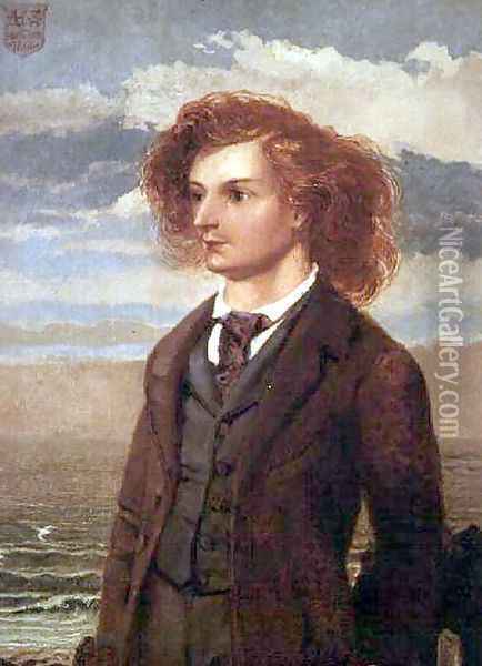Portrait of Algernon Charles Swinburne 1837-1909 Oil Painting - William Bell Scott