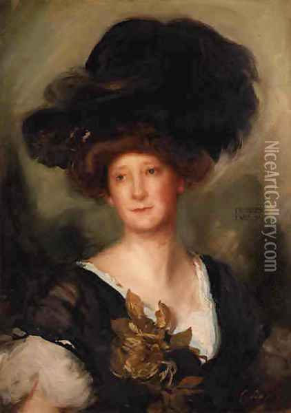 Portrait of Frances Evelyn Oil Painting - Charles Simms