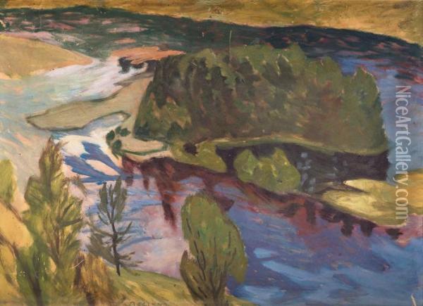 Sandbanks In Theangerman River Oil Painting - Helmer Osslund