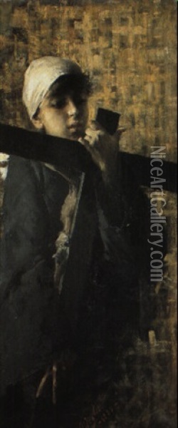 Adolescente Con Crocifisso Oil Painting - Vincenzo Irolli