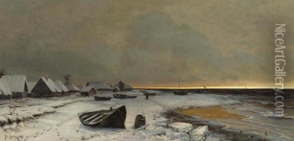 Winter Landscape. Oil Painting - Iulii Iul'evich (Julius) Klever