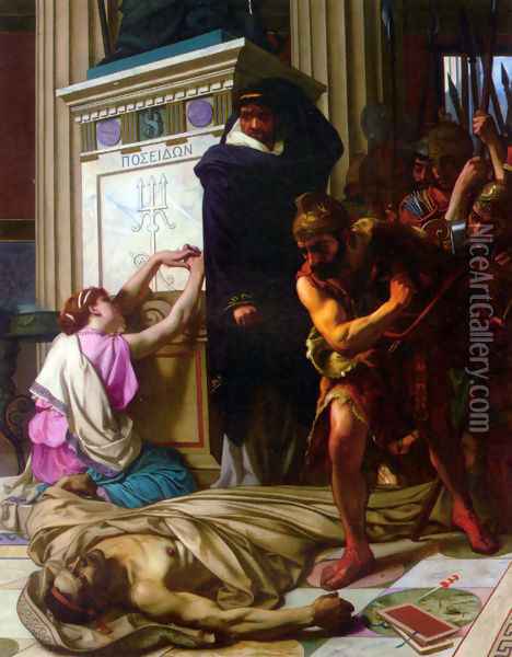 The Death of Demosthenes Oil Painting - Camille Felix Bellanger