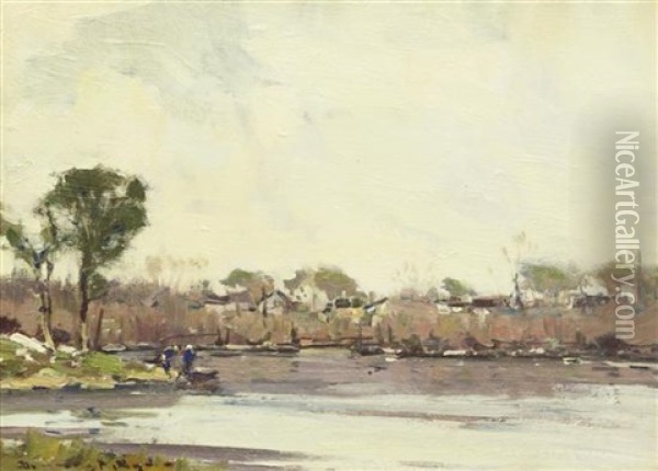 By The Lake Oil Painting - Chauncey Foster Ryder