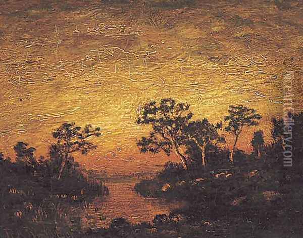 Sunset on a Lake Oil Painting - Ralph Albert Blakelock