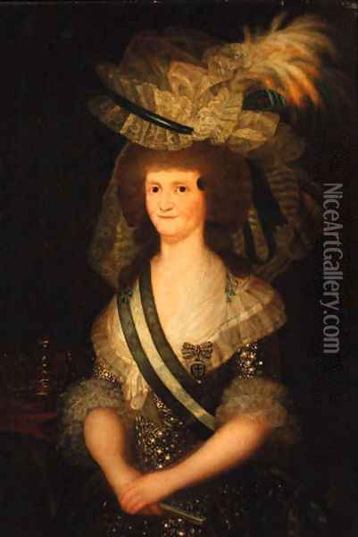 Portrait of Queen Maria Louisa of Spain Oil Painting - Francisco De Goya y Lucientes
