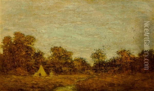 Encampment At Sunset Oil Painting - Ralph Albert Blakelock