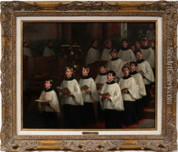 Choir Boys Oil Painting - William Morris Hunt