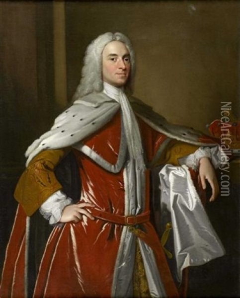 Three Quarter Length Portrait Of James Ogilvy, 5th Earl Of Findlater Oil Painting - Allan Ramsay