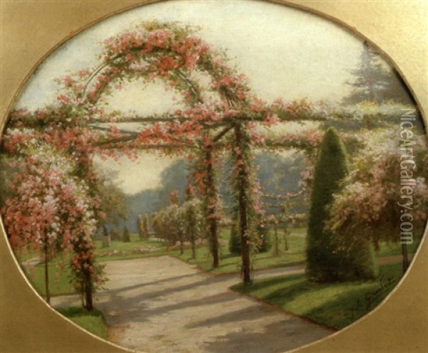 In The Garden Oil Painting - Jules Girardet