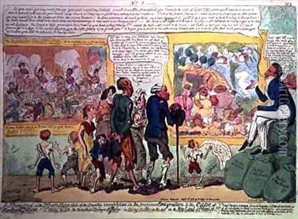 A Strong Proof of the Flourishing State of the Country exemplified in the Proposed Emigration to the Cape of Good Hope Oil Painting - George Cruikshank I