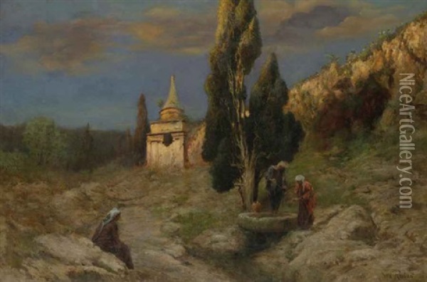 The Tomb Of Absalom Oil Painting - Max Friedrich Rabes