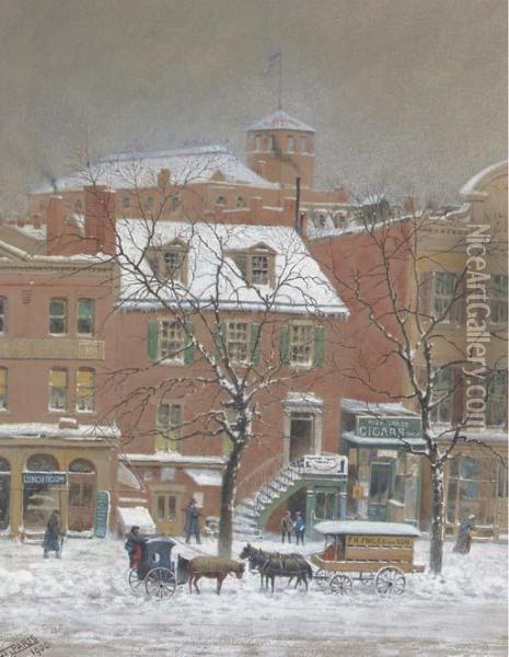 Winter On Tenth Street, Washington D.c. Oil Painting - Walter Paris