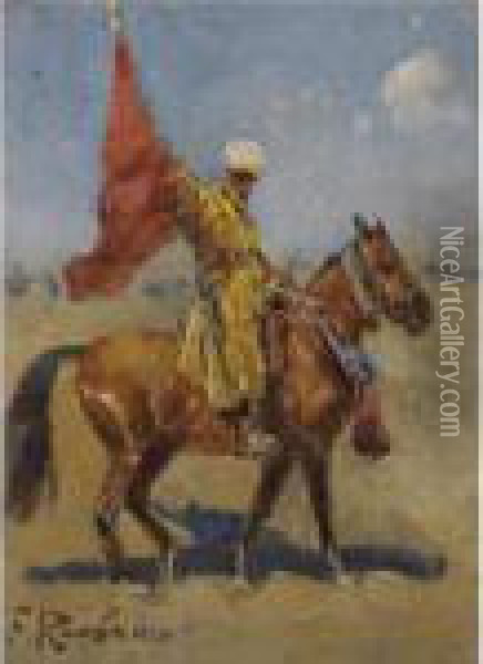 The Standard Bearer Oil Painting - Franz Roubaud
