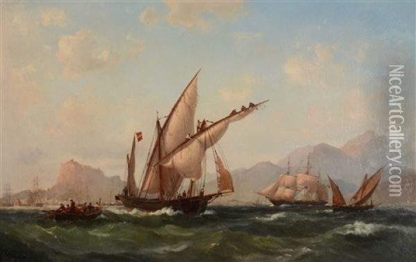 Shipping Off Alicante Oil Painting - Vilhelm Melbye