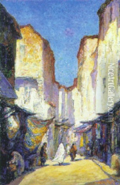 Rue Animee A Tunis Oil Painting - Jan Harm Weyns