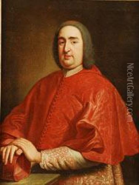 Retrato Del Cardenal Giulio Alberoni, De Medio Cuerpo Oil Painting - Francesco Trevisani