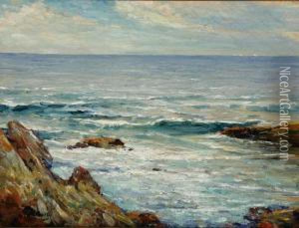 View Of The Coast Oil Painting - Cullen Yates