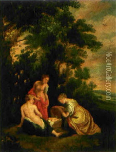 Sekrops Dotter Upptacker Erichtonius Oil Painting - Hendrik van Balen the Elder