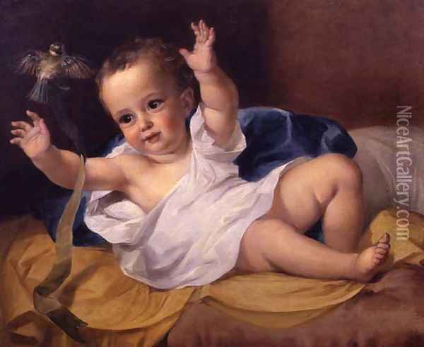 Gerald Hamilton as an infant, 1839 Oil Painting - George Frederick Watts