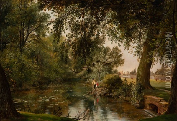 Twickenham Park Oil Painting - George Hilditch