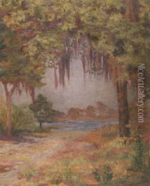 Trees With Spanish Moss Oil Painting - Marguerite Lacamus Mason