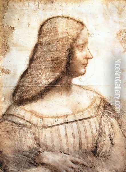 Isabella d'Este Oil Painting - Leonardo Da Vinci