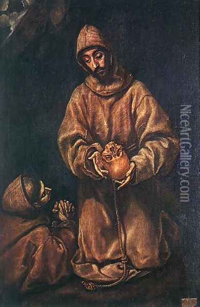 St Francis and Brother Rufus 1600-06 Oil Painting - El Greco (Domenikos Theotokopoulos)