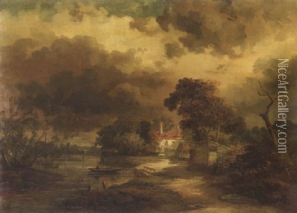 Crossing The River Oil Painting - John Dean (Sir) Paul