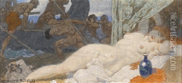 Ariadne Auf Naxos Oil Painting - Alexander Rothaug