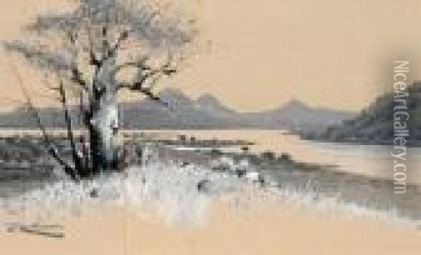 Ostafrikanische Flusslandschaft Oil Painting - Wilhelm Kuhnert