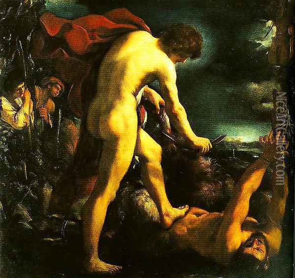 Apollo and Marsyas Oil Painting - Guercino