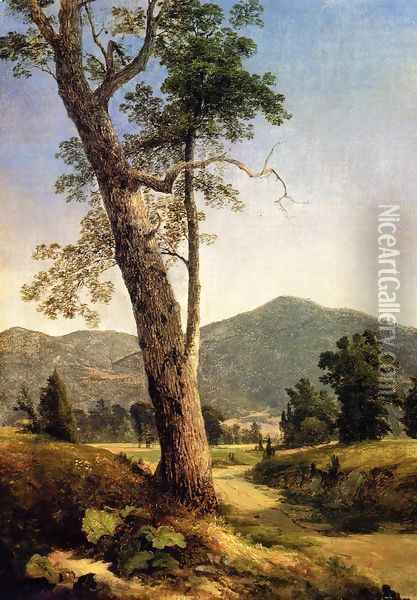 Landscape Beyond the Tree Oil Painting - Asher Brown Durand