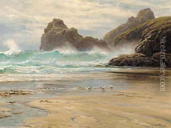 A Cornish cove Oil Painting - Frederik Golden Short