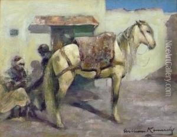 Shewing The Horse, Tangier Oil Painting - William Kennedy