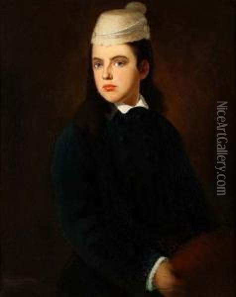 Portrait Von Emilie Dopfner Oil Painting - Joseph Weingartner