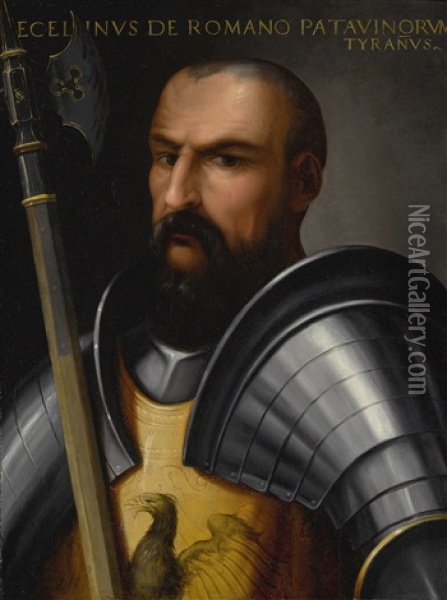 Portrait Of Ezzelino Iii Da Romano Oil Painting - Cristofano di Papi dell' Altissimo
