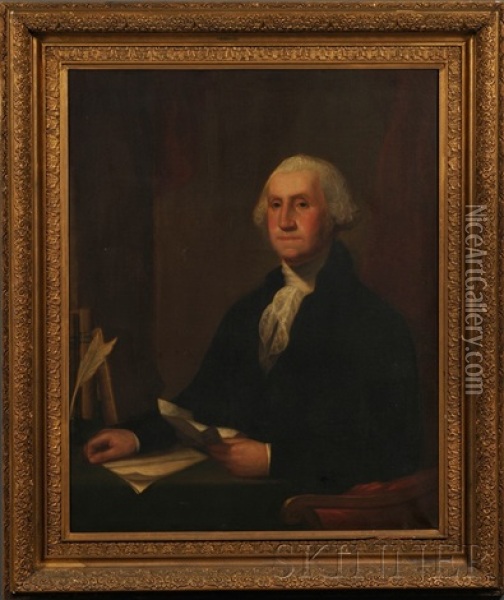 Portrait Of George Washington Oil Painting - Moses Wight