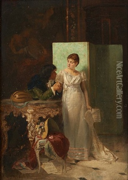 La Romance Oil Painting - Jean-Francois Portaels