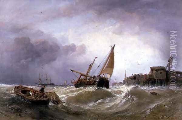 The River Texel Oil Painting - William Clarkson Stanfield