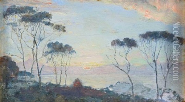 Coastal Scene Oil Painting - Thomas William Roberts
