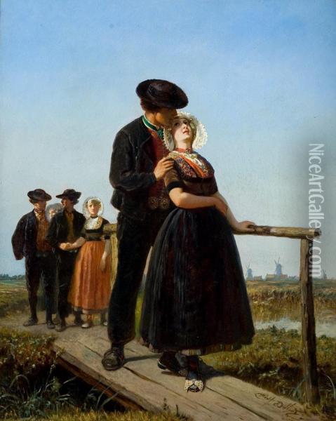 Deminnebrug Oil Painting - Adolph Alexander Dillens