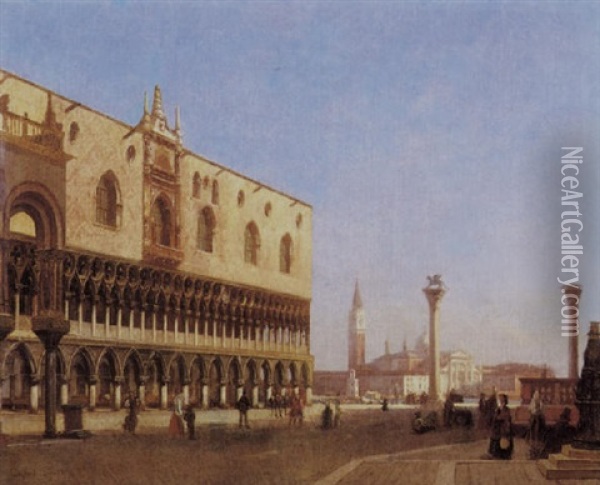 Venezia, Palazzo Ducale Oil Painting - Filippo Carcano