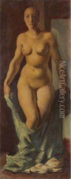 Standing Nude Oil Painting - Aleksandr Evgen'evich Iakovlev