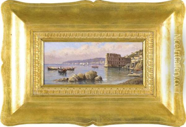 Veduta Di Napoli Con Il Palazzo D'anna Oil Painting - Guglielmo Giusti